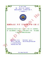 Đánh giá tác động của lũ lụt đối với kinh tế hộ gia đình tại xã lộc yên, huyện hương khê, tỉnh hà tĩnh năm 2013 