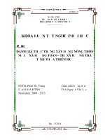 Đánh giá thực trạng xây dựng nông thôn mới ở xã hương toàn, thị xã hương trà, tỉnh thừa thiên huế 