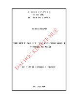 Thu hút vốn đầu tư vào khu công nghiệp ở tỉnh quảng ngãi 