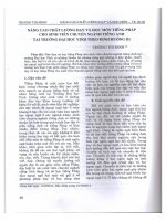 Nâng cao chất lượng dạy và học môn tiếng pháp cho sinh viên chuyên ngành tiếng anh tại trường đại học vinh theo hướng b1