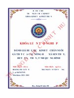 ĐÁNH GIÁ HIỆU QUẢ KINH tế CHĂN NUÔI gà THỊT của các NÔNG hộ ở xã SEN THỦY, HUYỆN lệ THUỶ, TỈNH QUẢNG BÌNH 