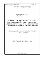 Nghiên cứu đặc điểm lâm sàng, cận lâm sàng và căn nguyên của viêm phổi mắc phải tại cộng đồng (TT) 