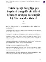 Trình tự, nội dung lập quy hoạch sử dụng đất chi tiết và kế hoạch sử dụng đất chi tiết kỳ đầu của khu kinh tế