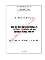 Nâng cao chất lượng nguồn nhân lực tại công ty trách nhiệm hữu hạn một thành viên đại đồng tâm 