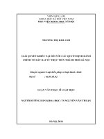 Giải quyết khiếu nại đối với các quyết định hành chính về đất đai từ thực tiễn thành phố hà nội 