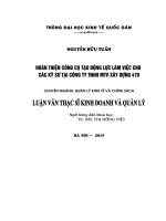 Hoàn thiện công cụ tạo động lực cho các kỹ sư làm việc tại Công ty TNHH MTV xây dựng 470