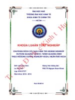 Chuyển dịch cơ cấu kinh tế nông nghiệp huyện quảng trạch, tỉnh quảng bình theo hướng công nghiệp hóa, hiện đại hóa 
