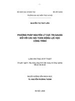 Luận văn phương pháp nguyên lý cực trị GAUSS đối với các bài toán động lực học công trình 