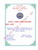 Đánh giá hiệu quả kinh tế mô hình nuôi cá trắm cỏ trong lồng tại xã quảng thọ, huyện quảng điền tỉnh thừa thiên huế 