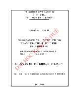 Nâng cao chất lượng hoạt động thanh tra thuế tại cục thuế thừa thiên huế 