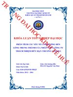 Nhận thức được tầm quan trọng của vấn đề, tôi đã chọn đề tài phân tích các yếu tố ảnh hưởng đến lòng trung thành của nhân viên tại công ty trách nhiệm hữu hạn thương mại số 1 