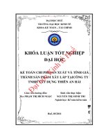 Kế toán chi phí sản xuất và tính giá thành sản phẩm xây lắp tại công ty TNHH xây dựng thiên an hải 