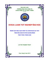 Đánh giá hiệu quả kinh tế chăn nuôi gà thịt trên địa bàn huyện quảng điền, tỉnh thừa thiên huế 