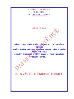 Nâng cao sự hài lòng của khách hàng tại ngân hàng thương mại cổ phần đầu tư và phát triển việt nam   chi nhánh thanh hó 