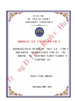 Đánh giá tác động của nước thải nhà máy đường sông lam nghệ an tới chất lượng môi trường ở xã đỉnh sơn, huyện anh sơn, tỉnh nghệ an 