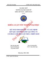 Kế toán doanh thu và xác định kết quả kinh doanh tại công ty cổ phần chế biến gỗ thừa thiên huế 