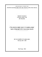 Đề tài nghiên cứu khoa học ứng dụng hiệu quả và khoa học máy tính bỏ túi vào giải toán