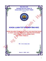 Đánh giá hiện trạng và đề xuất các giải pháp quản lý chất thải rắn sinh hoạt trên địa bàn phường thủy dương, thị xã hương thủy, thừa thiên huế 