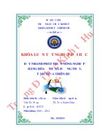 Đẩy nhanh phát triển nền nông nghiệp hàng hóa ở thị xã hương thủy, tỉnh thừa thiên huế 