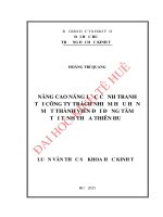 Nâng cao năng lực cạnh tranh tại công ty trách nhiệm hữu hạn một thành viên đại đồng tâm tại tỉnh thừa thiên huế 