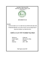 Đánh giá hiệu lực của một số loại thuốc hóa học đối với bệnh thối rễ cao lƣơng ngọt cao sản nhập nội từ Nhật Bản trồng tại Thái Nguyên.