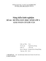 Sáng kiến kinh nghiệm   HƯỚNG DẪN HỌC SINH LỚP 4 GIẢI TOÁN CÓ LỜI VĂN