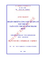 Hoàn thiện công tác quản lý nợ thuế tại cục thuế tỉnh thanh hoá 