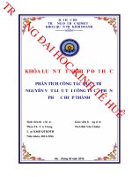 Phân tích tình hình quản trị nguyên vật liệu của công ty cổ phần phước hiệp thành 