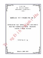 Đánh giá hiệu quả kinh tế của việc duy trì và phát triển không gian xanh ở thành phố tam kỳ   tỉnh quảng nam 