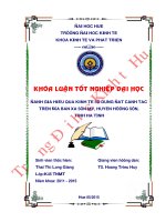 Đánh giá hiệu quả sử dụng đất sản xuất nông nghiệp trên địa bàn xã sơn mỹ, huyện hương sơn, tỉnh hà tĩnh 