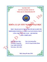 Thực trạng quản trị rủi ro tín dụng đối với nhóm khách hàng cá nhân tại Ngân hàng TMCP Công thương Việt Nam – chi nhánh Thừa Thiên Huế