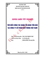Tìm Hiểu Công Tác Quản Trị Hàng Tồn Kho tại Công Ty Cổ Phần Khử Trùng Việt Nam