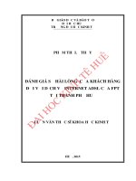 Đánh giá sự hài lòng của khách hàng đối với dịch vụ internet ADSL của FPT tại thành phố huế 