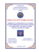 Nghiên cứu ảnh hưởng của văn hóa doanh nghiệp đến lòng trung thành của nhân viên tại Công ty TNHH TM Quang Thiện