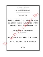Nâng cao năng lực cạnh tranh ngân hàng nông nghiệp và phát triển nông thôn việt nam  chi nhánh phú yên 