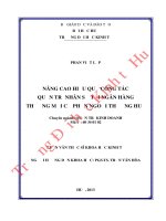 Nâng cao hiệu quả công tác quản trị nhân sự tại ngân hàng thương mại cổ phần ngoại thương huế 