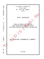 Nâng cao động lực làm việc cho cán bộ công nhân viên chức tại trung tâm đào tạo từ xa – đại học huế 