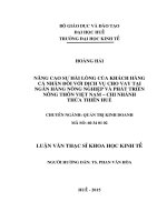 Nâng cao sự hài lòng của khách hàng cá nhân đối với dịch vụ cho vay tại ngân hàng nông nghiệp và phát triển nông thôn việt nam – 