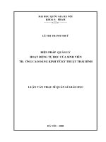 Biện pháp quản lý hoạt động tự học của sinh viên trường cao đẳng kinh tế kỹ thuật thái bình 