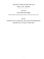 Giải pháp nâng cao hiệu quả thực hiện quyết định 092012qđ ubnd ngày 1372012 của ubnd tỉnh 