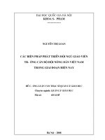 Các biện pháp phát triển đội ngũ giáo viên trường cán bộ hội nông dân việt nam trong giai đoạn hiện nay 