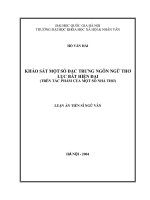 Khảo sát một số đặc trưng ngôn ngữ thơ lục bát hiện đại ( trên tác phẩm của một số nhà thơ) 