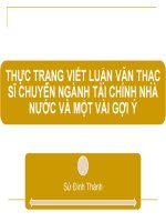 Thực trạng viết luận văn thạc sĩ chuyên ngành tài chính nhà nước và một vài gợi ý