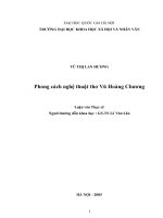 Phong cách nghệ thuật thơ vũ hoàng chương 