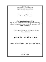 Đấu tranh phòng, chống tội cố ý gây thương tích hoặc gây tổn hại cho sức khỏe của người khác trên địa bàn tỉnh thái bình 