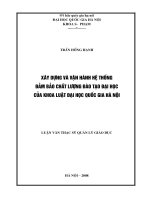Xây dựng và vận hành hệ thống đảm bảo chất lượng đào tạo đại học của khoa luật đại học quốc gia hà nội 