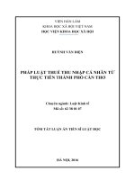 Pháp luật thuế thu nhập cá nhân từ thực tiễn thành phố cần thơ (TT) 