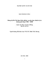 Đảng bộ hà nội thực hiện nhiệm vụ giáo dục chính trị tư tưởng giai đoạn 1986 2000 