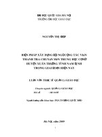 Biện pháp xây dựng đội ngũ cộng tác viên thanh tra chuyên môn trường trung học cơ sở huyện xuân trường tỉnh nam định trong giai đoạn hiện nay 