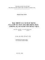 Đặc điểm và cách sử dụng của lớp từ ngữ xưng hô tiếng hán trong sự so sánh với tiếng việt 